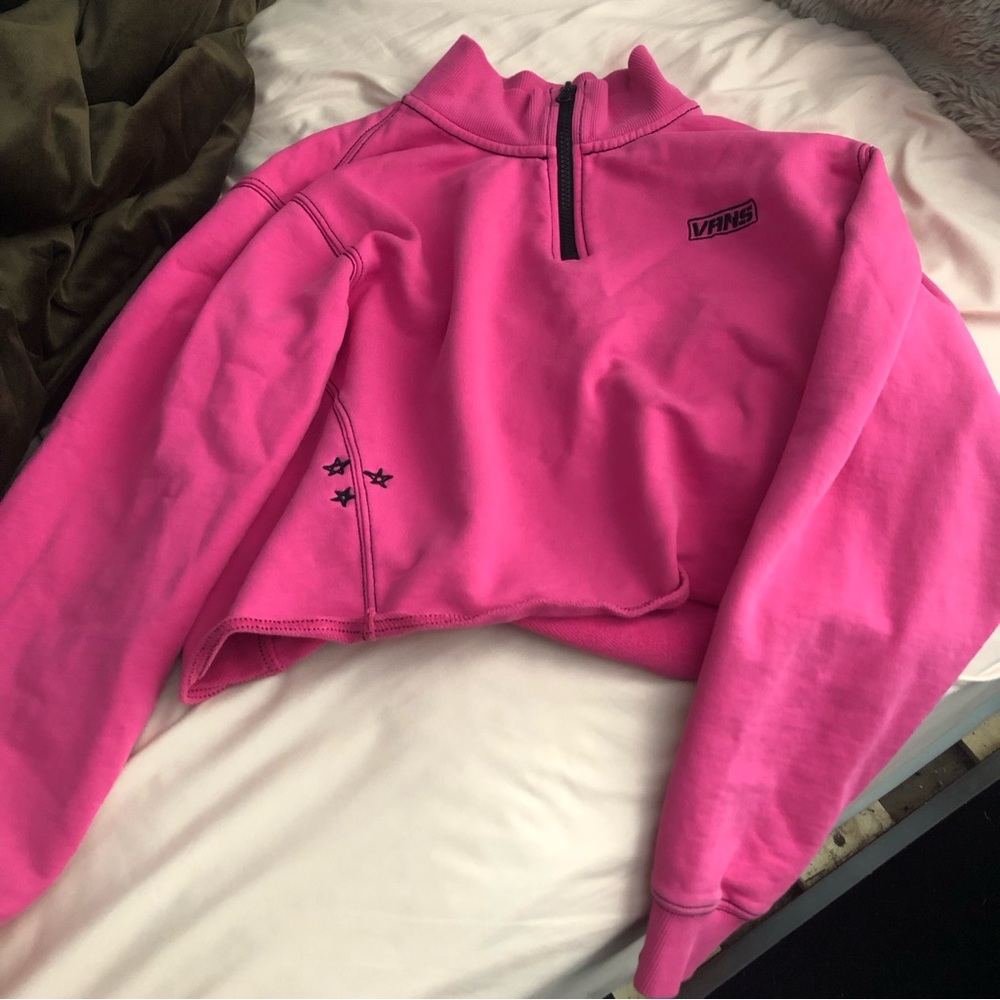 Vans crop half zipper pink sweatshirt Medium
